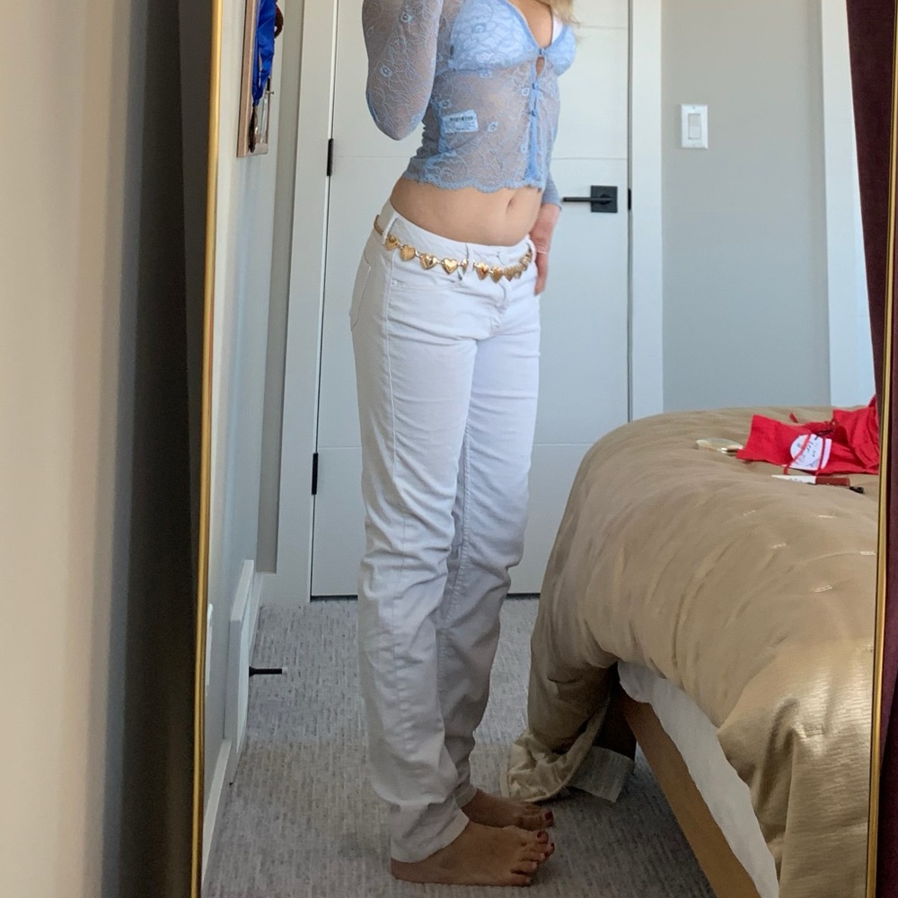 Maje Suede White Pants